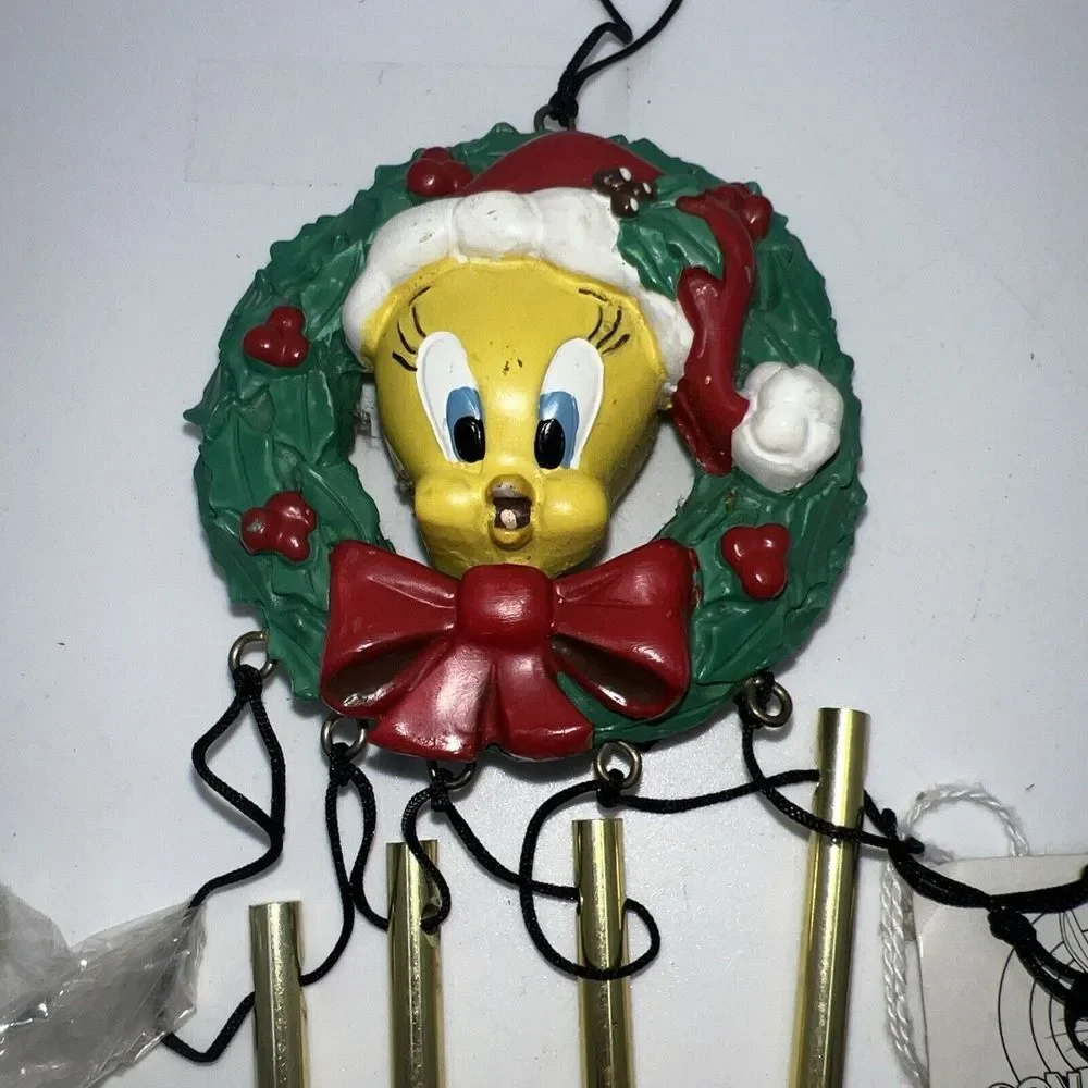 Tweety Bird Mini Chimes Christmas Ornament 1996 Looney Tunes‎